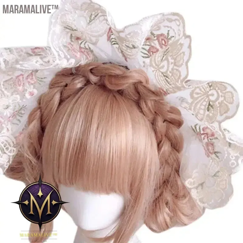 Retro Ribbon Flowers Bonnet Hat Headdress Handmade Hat for Wedding Party Gothic Victorian Party
