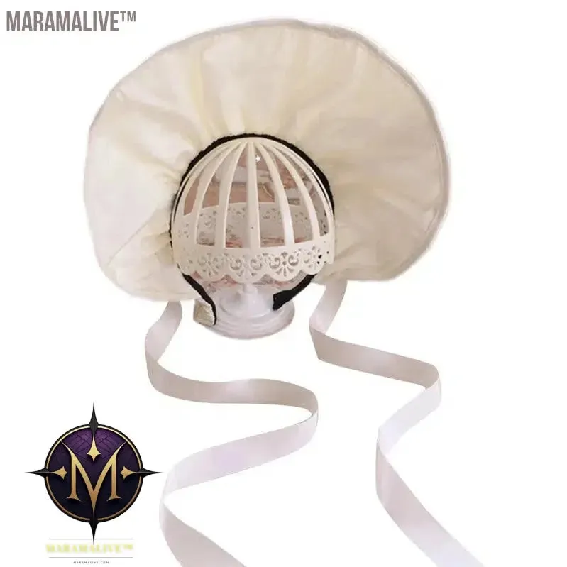 Retro Ribbon Flowers Bonnet Hat Headdress Handmade Hat for Wedding Party Gothic Victorian Party