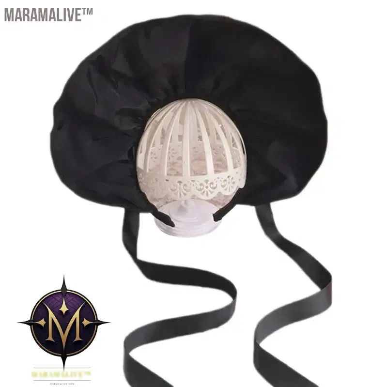 Retro Ribbon Flowers Bonnet Hat Headdress Handmade Hat for Wedding Party Gothic Victorian Party