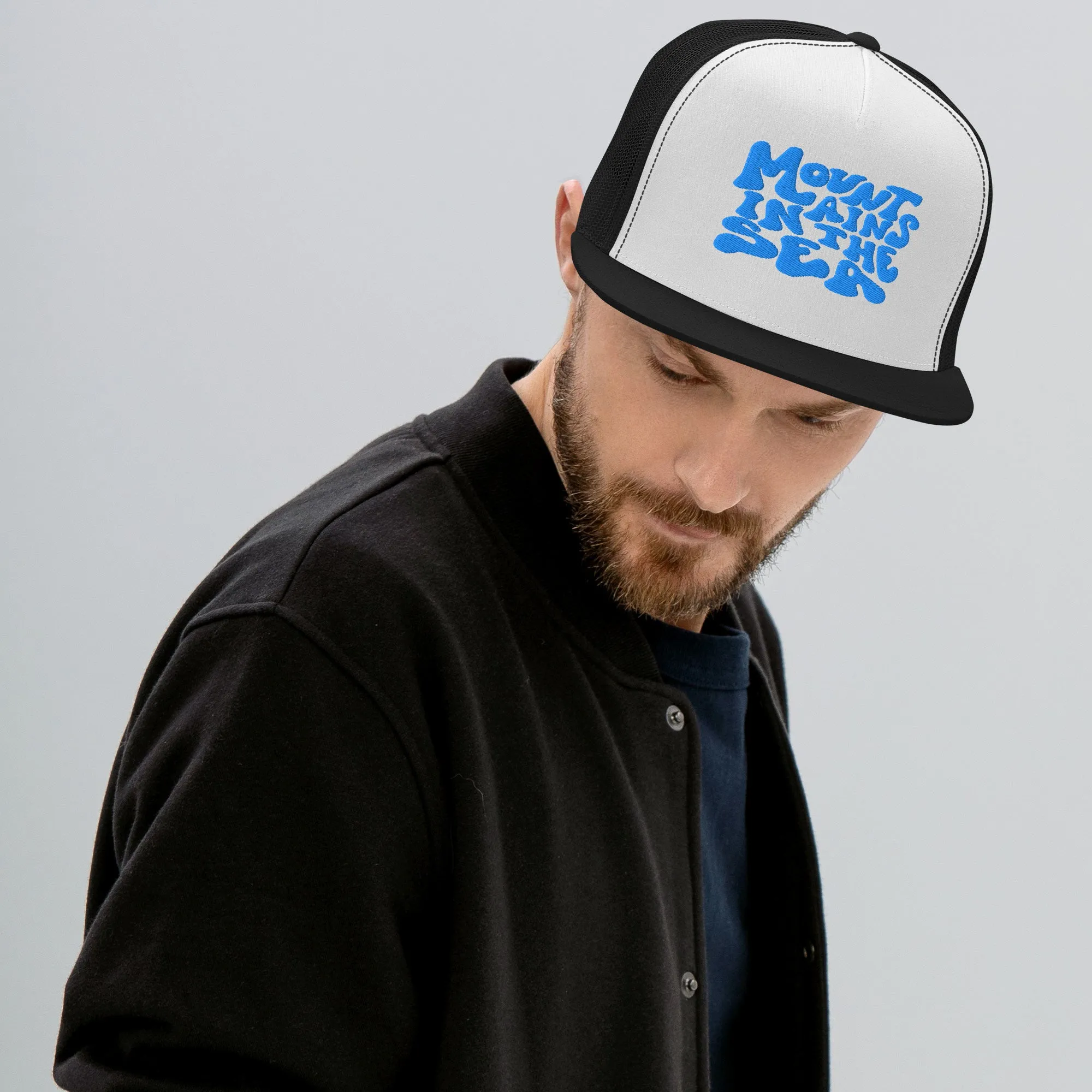 Retro Trucker Cap (blue on black)